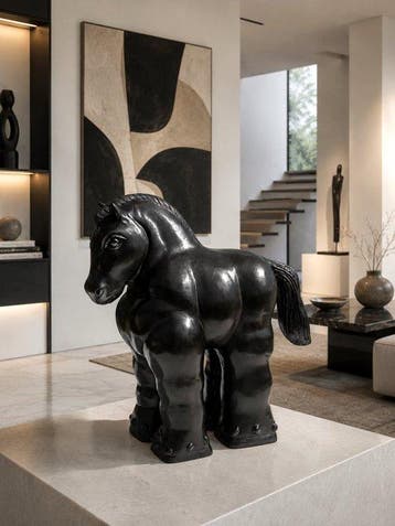 naar Fernando Botero - sculptuur, Bijzondere bronzen paard -