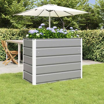 vidaXL Plantenbak Lichtgrijs 100 x 50 x 75 cm Gegalvaniseerd, Verzenden, Minder dan 60 cm, Nieuw, Metaal