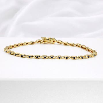 Zonder minimumprijs - Armband Verguld Saffier - Diamant -, Nieuw