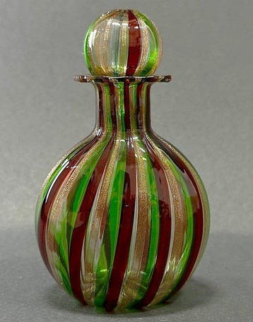 Boccetta Porta Profumo con Tappo in Vetro Artistico di