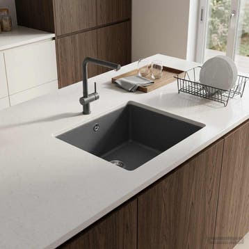 vidaXL Enkele spoelbak Graniet 42 x 46 x 31 cm Grafiet, Verzenden, Nieuw