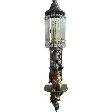 Wandlamp - Gegoten messing - Louis XV Revival Putto