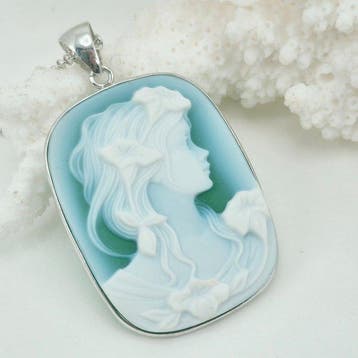 Zilver - Cameo - cameo gegraveerd op agaat