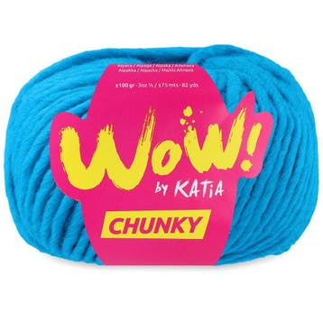 Katia WOW Chunky - 67 Turquoise - Bulky Acryl/Wolmix Garen, Ophalen of Verzenden, Nieuw