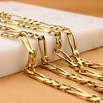 Gouden Figaro schakelketting, Sieraden, Tassen en Uiterlijk, Kettingen, Ophalen of Verzenden, Gebruikt, Overige kleuren, Goud