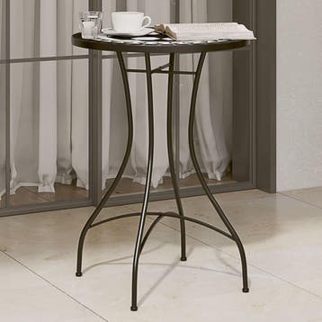 vidaXL Bistrotafel mozaïek Ø50x70 cm keramiek zwart en wit, Verzenden, Nieuw
