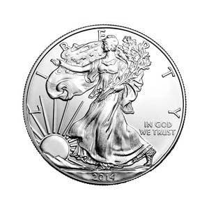 American Eagle 1 oz 2014 (44.006.000 oplage), Verzenden, Midden-Amerika, Losse munt, Zilver