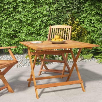 vidaXL Tuintafel inklapbaar 90x90x75 cm massief acaciahout, Verzenden, Nieuw, Hout