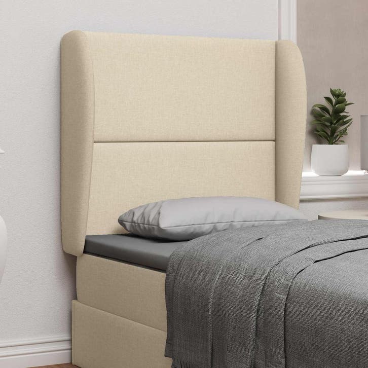 vidaXL Hoofdbord oor Crème 80 x 23 x 6 cm Stof, Huis en Inrichting, Slaapkamer | Bedden, Crème, Nieuw, Stof, Verzenden