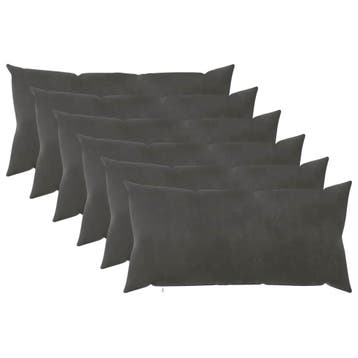 vidaXL Kussensloop 6 pcs HEERLEN Donkergrijs 40 x 80 cm, Verzenden, Nieuw