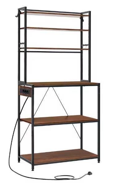 Staand Keukenopbergrek met Stopcontact – 6 Planken en Haken, Huis en Inrichting, Kasten | Boekenkasten, Nieuw, Verzenden