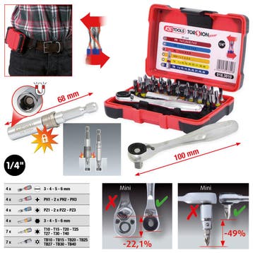 KS Tools 1/4 TORSIONpower Bitset 32-delig, Auto diversen, Verzenden, Nieuw