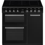 Smeg CX93IMBL inductie fornuis met 3 ovens - zwart - 90 cm., Witgoed en Apparatuur, Fornuizen, Verzenden, 60 cm of meer, Nieuw