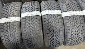 4x 225-50-17 Bridgestone Winter 4x 8mm €80 PerBand 225 50 17, Ophalen, Gebruikt, 17 inch, Winterbanden