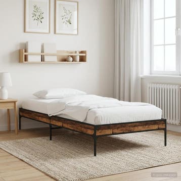vidaXL Bedframe Oud hout 80 x 200 cm Bewerkt hout, Verzenden, Nieuw, Bruin, Hout