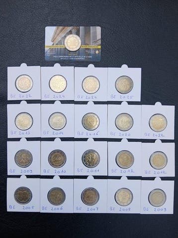 België. 2 Euro 2005/2025 (20 munten) (Zonder minimumprijs)