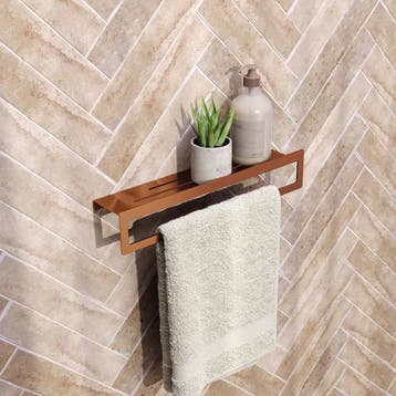 Brauer Handdoekrek - met Planchet - Koper Geborsteld Pvd, Huis en Inrichting, Badkamer | Badtextiel en Accessoires, Ophalen of Verzenden