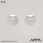 FOS11 Trimless Inbouwspot Dubbel Rond-Schuin - Gips - 2x..., Ophalen of Verzenden, Nieuw