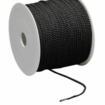 Labelkoord / Folderkoord Gedraaid Textiel - Zwart - 100....
