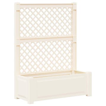 vidaXL Grote plantenbak met trellis Wit 99,5 x 43 x 133,5 cm, Verzenden, Nieuw