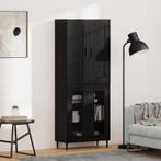 vidaXL buffetkast 2 pcs Zwart Eiken Bewerkt hout, Huis en Inrichting, Minder dan 50 cm, Verzenden, Nieuw, Minder dan 100 cm