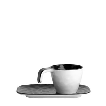 Scheepsservies Summer Espresso Kop en Schotel Zwart - 6 Stuk, Ophalen of Verzenden, Nieuw