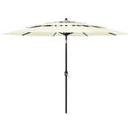 vidaXL Parasol 3-laags met aluminium paal 3 m zandkleurig, Tuin en Terras, Parasols, Verzenden, Nieuw, 3 tot 4 meter