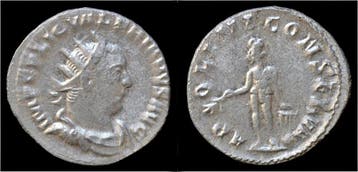253-260ad Roman Valerian I Ar antoninianus Apollo standin..., Verzenden
