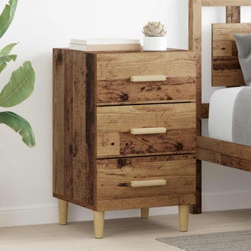 vidaXL Nachtkastje Oudhout 40 x 40 x 66 cm Bewerkt hout, Minder dan 45 cm, Verzenden, Nieuw, 55 tot 70 cm