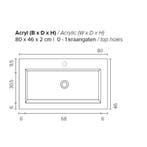 Badkamermeubel Boss & Wessing Pepper Acryl Wastafel Met, Huis en Inrichting, Ophalen of Verzenden, Nieuw
