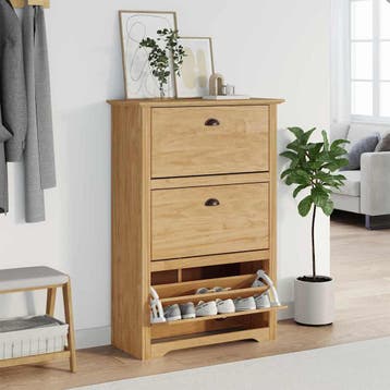 vidaXL Schoenenrek BODO 80 x 35 x 118 cm Bewerkt hout, Verzenden, Nieuw