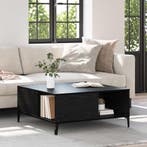 vidaXL Salontafel Zwart Eiken 80 x 80 x 36,5 cm Bewerkt hout, Huis en Inrichting, Tafels | Salontafels, Verzenden, Vierkant, Nieuw