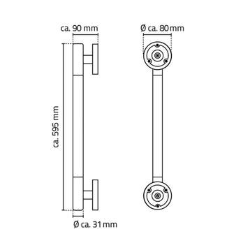 Badgreep Met Softgrip Wiesbaden Ridder Ken 60 cm Chroom, Ophalen of Verzenden, Nieuw
