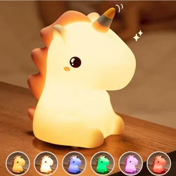 Schattig Eenhoorn Siliconen LED-Nachtlampje voor Kinderen, Verzenden, Nieuw