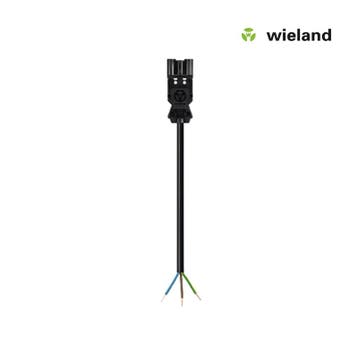 Wieland GST18I3 Aansluitsnoer male 1,5 MM² 0,5 meter zwart, Nieuw