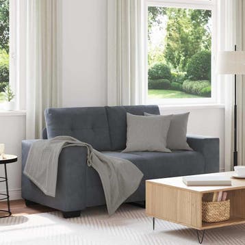 vidaXL Loveseat bank 160x77x82 cm fluweel donkergrijs, Verzenden, Nieuw, Stof