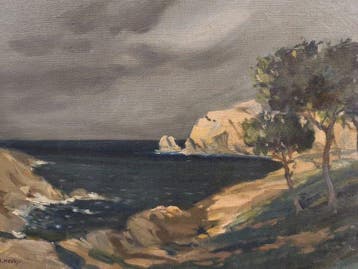 Escuela Impresionista Europea (XX) - Día de mar nublado, Antiek en Kunst