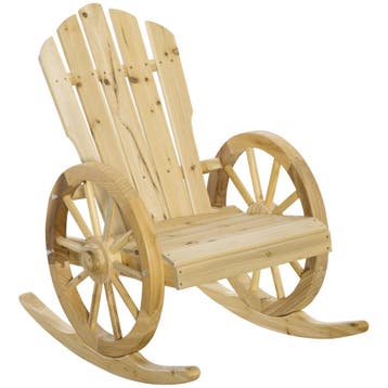 Schommelstoel Rustieke Relaxstoel Tuinstoel Met Wielen Ontwe, Verzenden, Nieuw