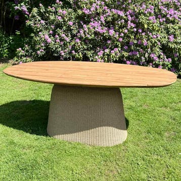 Deens ovale tuintafel Ubud -  220 cm, Tuin en Terras, Ophalen of Verzenden, Nieuw