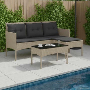 vidaXL Tuinbankenset 2 st poly rattan, Verzenden, Nieuw, Rotan, 2 zitplaatsen