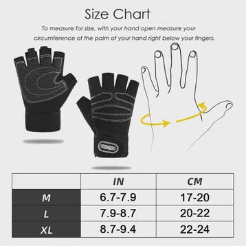 Half Vinger Trainingshandschoenen met Polsband - Fitness, Ge, Verzenden, Nieuw