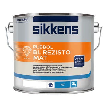 Sikkens Rubbol BL Rezisto Mat - 2,5L RAL 9010 | Zuiver Wit, Verzenden, Wit, Nieuw, Verf