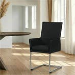 Leren eetkamerstoel Rumor - Hermes Nero (zwart) - Sledepoot, Huis en Inrichting, Stoelen, Ophalen of Verzenden, Nieuw, Leer, Modern