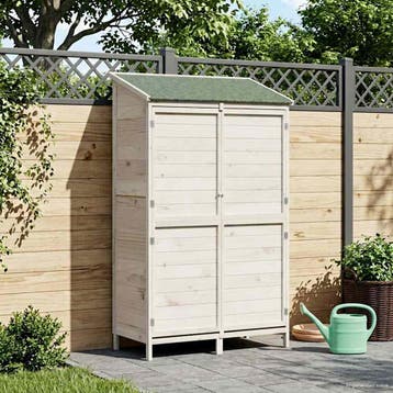 vidaXL Tuinschuur met dak Wit 106 x 56 x 176,5 cm Massief, Verzenden, Nieuw