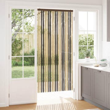 vidaXL Insecten Gordijn Chenille Donkerbruin, Beige 90 x 200, Verzenden, Nieuw, Bruin