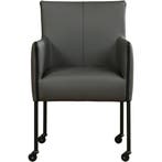 Leren eetkamerstoel More - Hermes Antracite (donkergrijs) -, Huis en Inrichting, Stoelen, Ophalen of Verzenden, Nieuw, Leer, Bohemian, Industrieel, Modern, Scandinavisch
