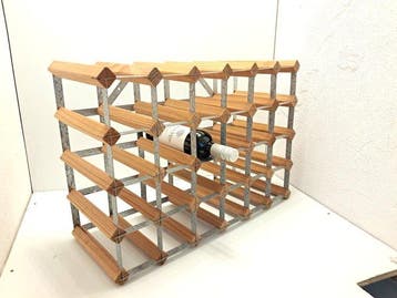 Wijnrek - Hout, Staal - 30 flessen, Antiek en Kunst
