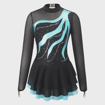 Schaatsjurk Meisjes met Lange Mouwen, Strass en Rokje - Dans, Verzenden, Nieuw