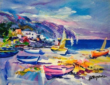 Alfredo Grimaldi (1950) - La Baia dei colori, Antiek en Kunst