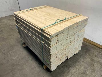 Veiling - 60x Vuren blokhutprofiel mes- en groef 119x14,5x4,, Nieuw